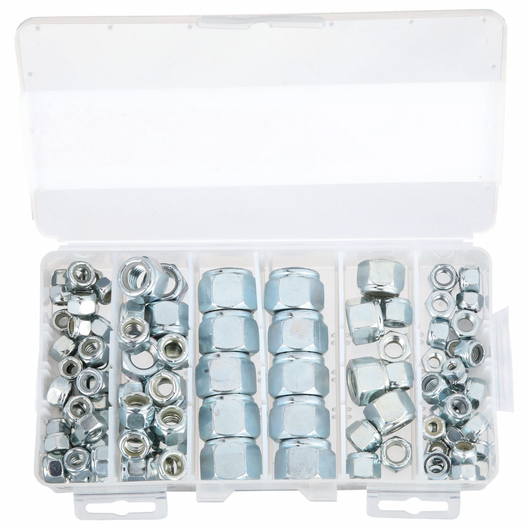 ITW BEE LEITZKE DISPLNUT104 Hx LockNt Asrt Zinc Plated Steel 104PK