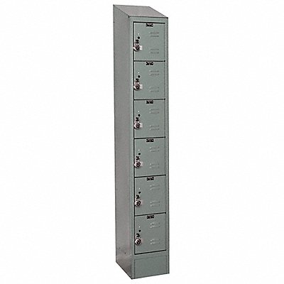 HALLOWELL URB12586ASBHG D4833 Box Locker Louvered 1 Wide 6 Tier Grey