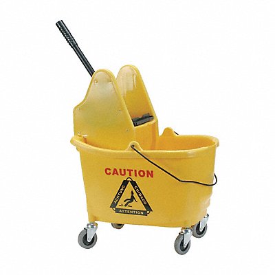 GRAINGER 2PYH5 D8085 Mop Bucket and Wringer Yellow 8 3/4 gal