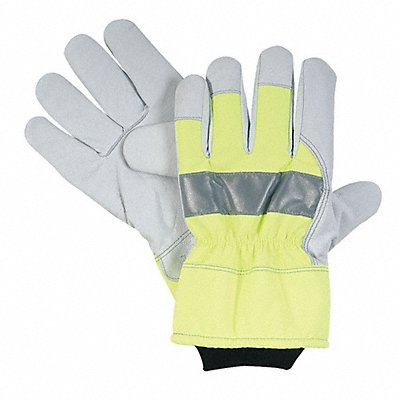 CONDOR 4NHD9 D1687 Cold Protection Gloves M Hi Vis Green PR