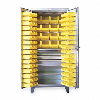 STRONG HOLD 36BBS2414DBSS Bin Cabinet Slvr 78 x36 x24 110YllwBns