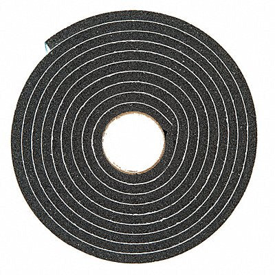 GRAINGER 2RRF1 Foam Seal 10 ft 1/2 in W Black PVC
