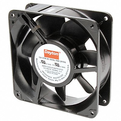 DAYTON 2RTK6 Axial Fan Square 4-11/16 H 124/112 CFM
