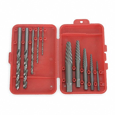 WESTWARD 2RUR2 Screw Extractor Set 10pc HCS Case