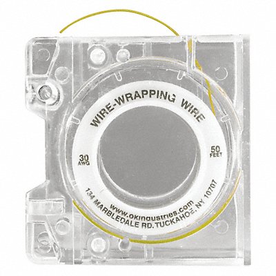 OK INDUSTRIES WD30Y Wire Wrap Wire w/Disp 30 AWG Yel 50ft