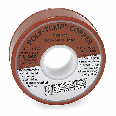 ANTI-SEIZE TECHNOLOGY 36151 Anti-Seize Tape 3/4 W Copper