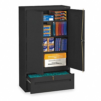 TENNSCO DWR6618BK Lateral File Drawer Cabinet 3 Shelf Blk