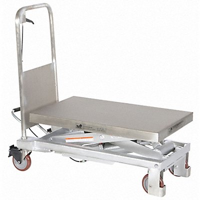 GRAINGER CART1000PSS Scissor Lift Cart 1000 lb SS Fixed