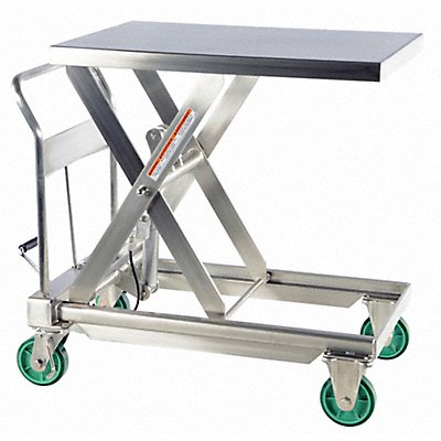 GRAINGER CART1100SS Scissor Lift Cart 1100 lb SS Fixed