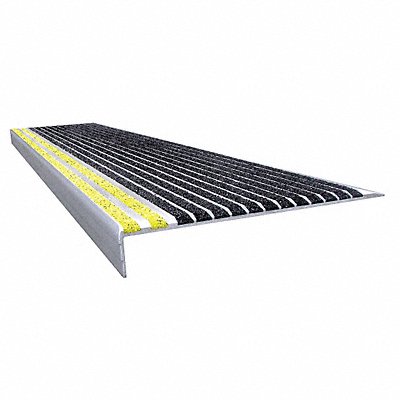 WOOSTER 500BY46 Stair Tread Blk/Yellow 54in W Extruded Aluminium