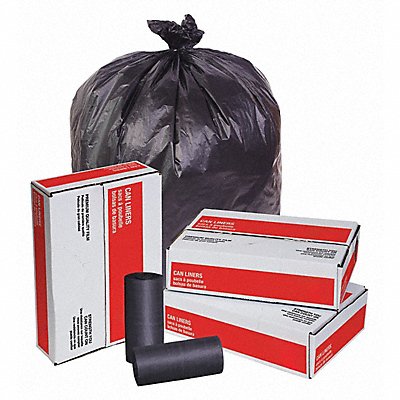 GRAINGER 5XL51 Garbage Bags 56 gal Black PK150