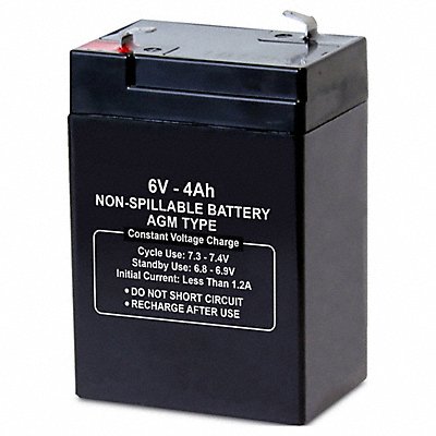 GRAINGER 2UKJ2 Battery 6VDC 4Ah 0.187 Faston