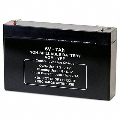 GRAINGER 2UKJ6 Battery 6VDC 7Ah 0.187 Faston