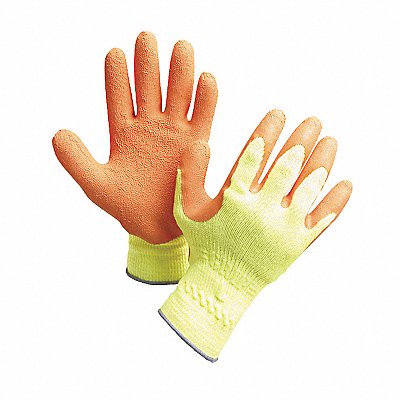SHOWA 317XL10 D1488 Coated Gloves Orange/Hi-Vis Yellow XL PR