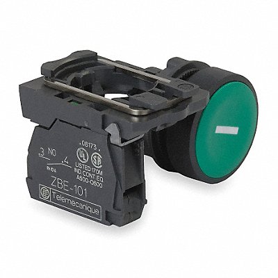 SCHNEIDER ELECTRIC XB5AA3311 H7075 Flush Push Button Operator Non Illuminated Grn 1NO