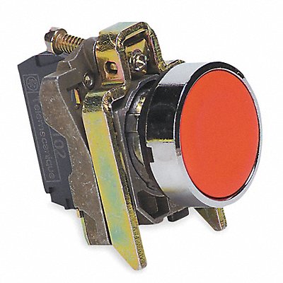 SCHNEIDER ELECTRIC XB4BA45 H7079 Flush Push Button Operator Non Illuminated Red 1NO/1NC