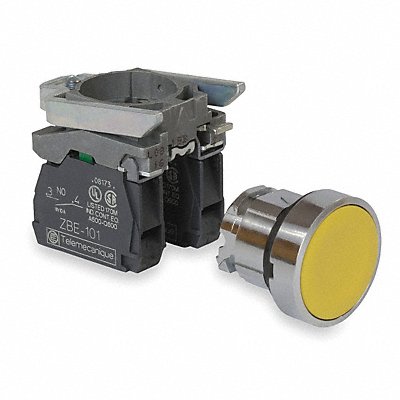 SCHNEIDER ELECTRIC XB4BA55 H7079 Flush Push Button Operator Non Illuminated Yellow 1NO/1NC