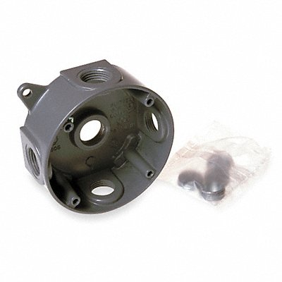 BELL 53610 Round Weatherproof Box 5 Inlet 16 cu In