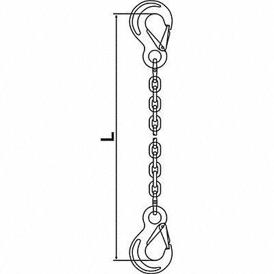 PEWAG 5G63SSS5 M5570 Chain Sling 3/16 in Size G63 5 ft L SSS