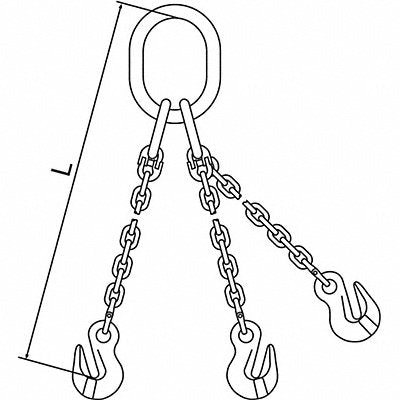 PEWAG 10G120TOG5 Chain Sling 3/8 in Size G120 5 ft L TOG