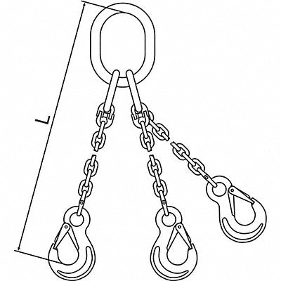 PEWAG 10G120TOS10 Chain Sling 3/8 in Size G120 10 ft L TOS