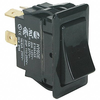 POWER FIRST 2VLR2 Rocker Switch NoLens/Lamp Black On/Off