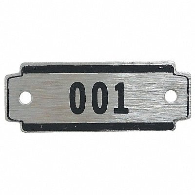 GRAINGER 2VUV9 NmbPlt 11 to 25 Slvr w/Blk Letter PK15