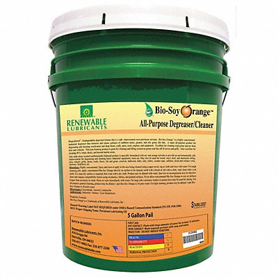 RENEWABLE LUBRICANTS 86644 Cleaner/Degreaser Unscented 5 gal Bucket