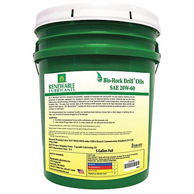 RENEWABLE LUBRICANTS 83034 Air Tool Oil Synthetic Base 5 gal.