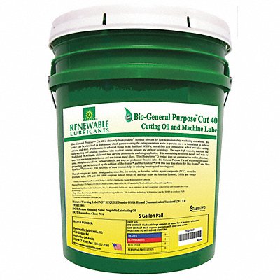 RENEWABLE LUBRICANTS 86834 Cutting Oil 5 gal Bucket