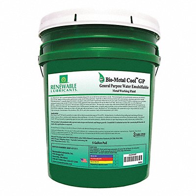 RENEWABLE LUBRICANTS 86804 Cutting Oil 5 gal Bucket