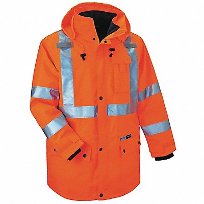GLOWEAR BY ERGODYNE 8385 Hooded Jacket Insulated Orange 5XL