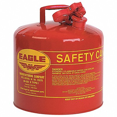 EAGLE UI50S Type I Safety Can 5 gal Red 13-1/2In H