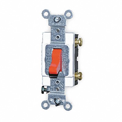 LEVITON 1221SR Wall Switch Red 20 A Single Pole 2 hp