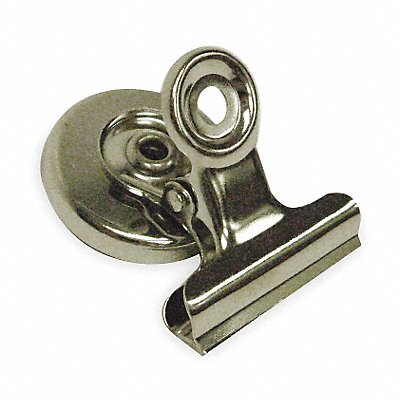 GRAINGER 2WFW6 Magnetic Bulldog Clip 1In Slvr PK2