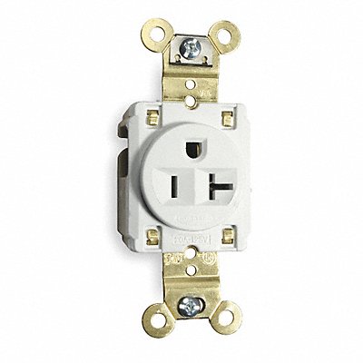 HUBBELL HBL5361W Recept White 20 A 2P3W Back Side 1PK