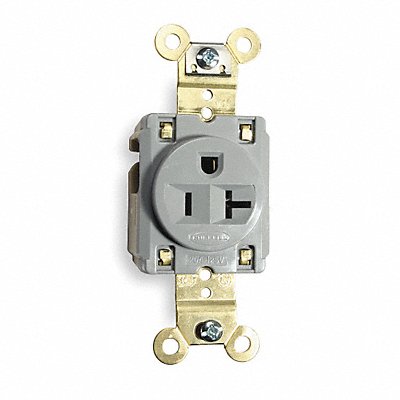 HUBBELL HBL5361GRY Receptacle Grey 20 A 2P3W Back Side 1PK