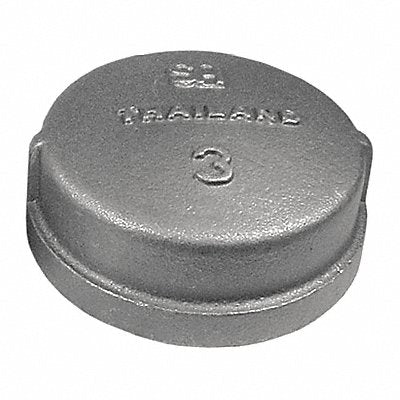 GRAINGER 2WU80 Round Cap Malleable Iron 3 in FNPT