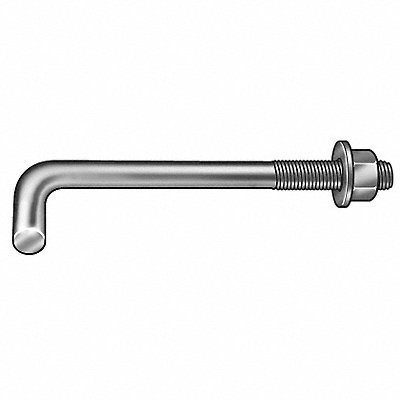GRAINGER 45209 Anchor Bolt L Hook 1/2-13x1-3/4 In