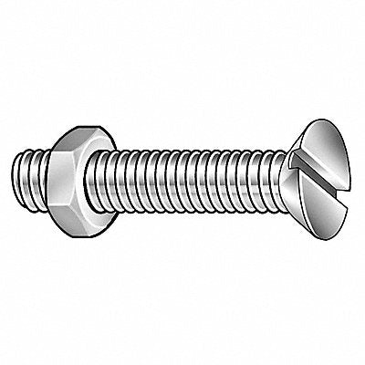 GRAINGER 658153PG Stove Bolt 3/16 -24 ZincPlated 2 L 100PK