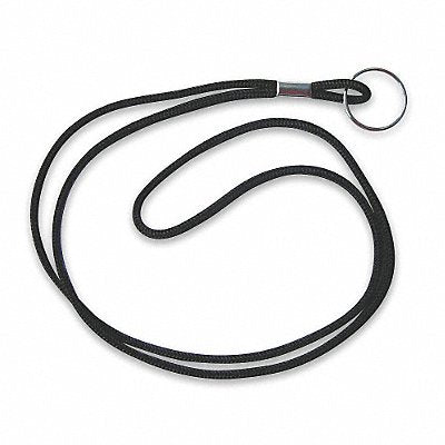 GRAINGER 2XKG9 Round Neck Cord Black PK10
