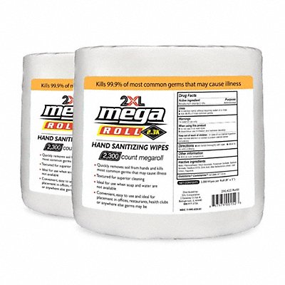2XL 2XL422 Sanitizer Wipes 7.7 inL 6 inW PK2