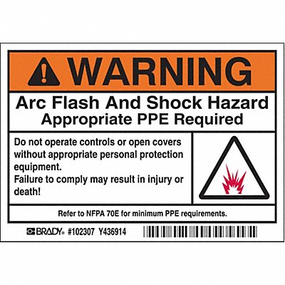 BRADY 102307 Label 3 1/2 inx5 in Polyester PK100