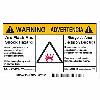 BRADY 101954 Label 3 1/2 in x 6 in Polyester PK5