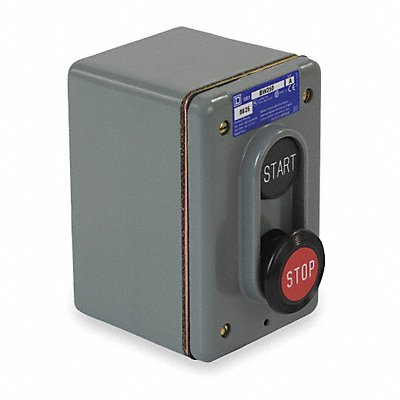 SQUARE D 9001BW250 Control Station Dead-End 2 Buttons Blk/Red