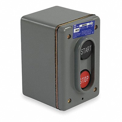 SQUARE D 9001BW255 Control Station Dead-End 2 Buttons Blk/Red