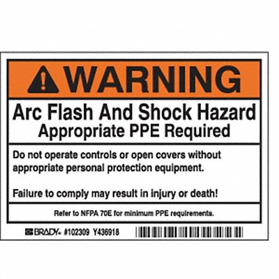 BRADY 102309 Label 3 1/2 inx5 in Polyester PK100