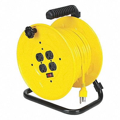 GRAINGER 2YKR5 Cord Reel 80ft 14 AWG Receptacle 120VAC