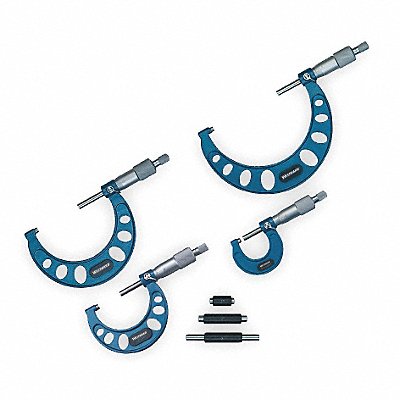 WESTWARD 2YNC1 Outside Micrometer Set 4 Pc 1-4 In