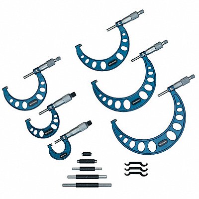 WESTWARD 2YNC2 Outside Micrometer Set 6 Pc 1-6 In